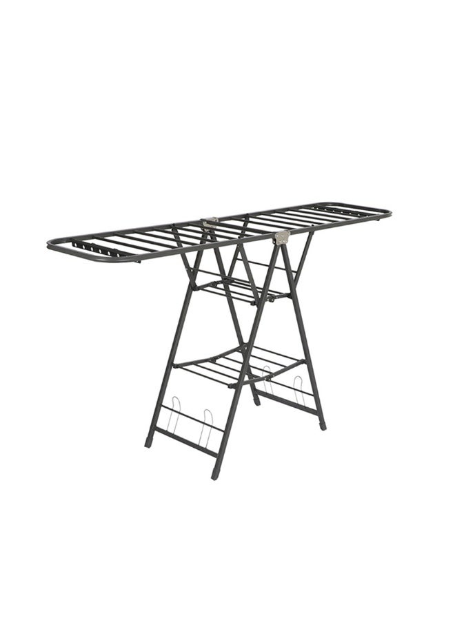 Clothes Drying Stand, 3-Tier Adjustable Clothes Drying Rack, Movable Carbon Steel Drying Rack for Indoor & Outdoor Use (Black 101*45*180cm) - Image 2